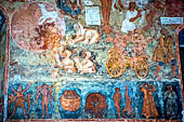 Novgorod - cattedrale della Vergine del Segno (Znamensky Sobor), (XVII sec.), dettaglio degli affreschi. 